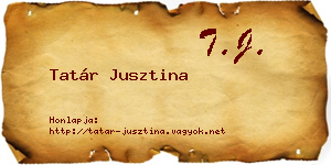 Tatár Jusztina névjegykártya